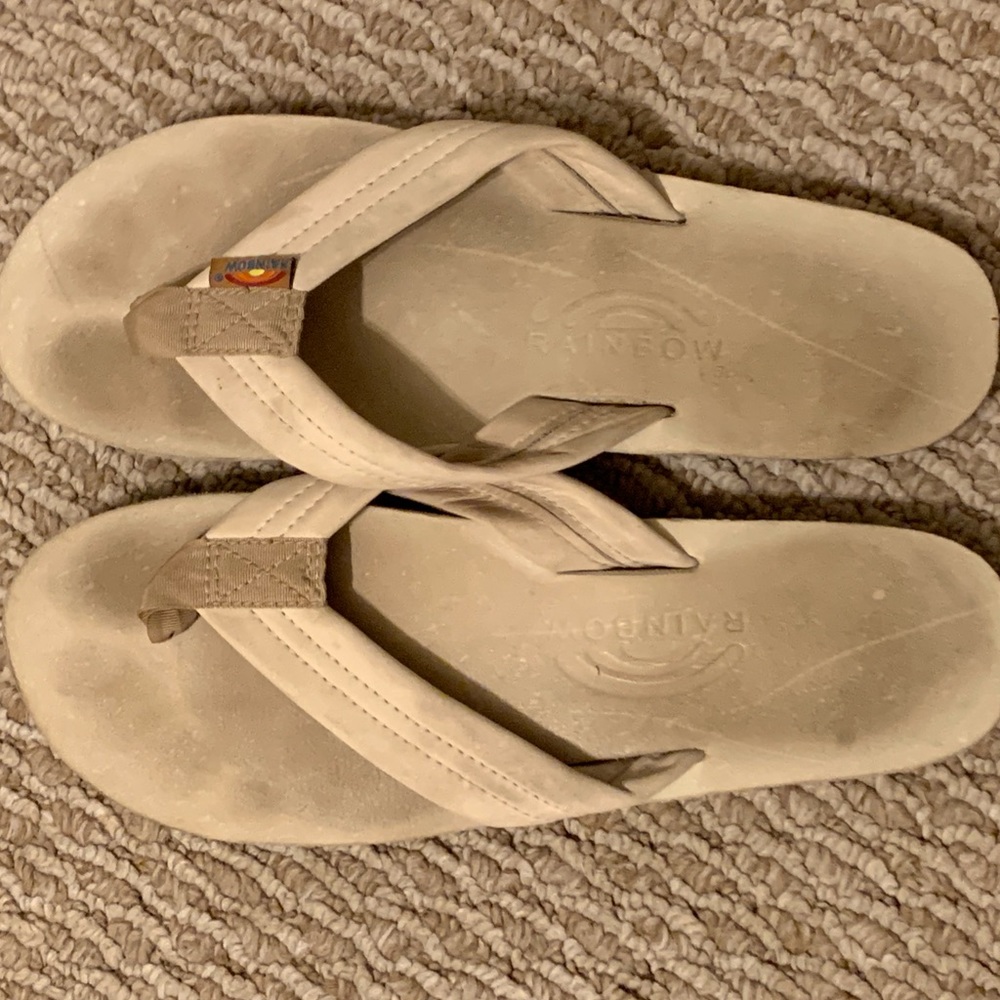 Rainbow flip flops